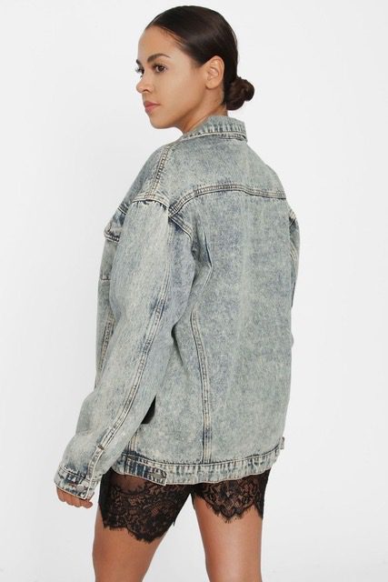 Over Size Acid Blue Denim Jacket - Image 2
