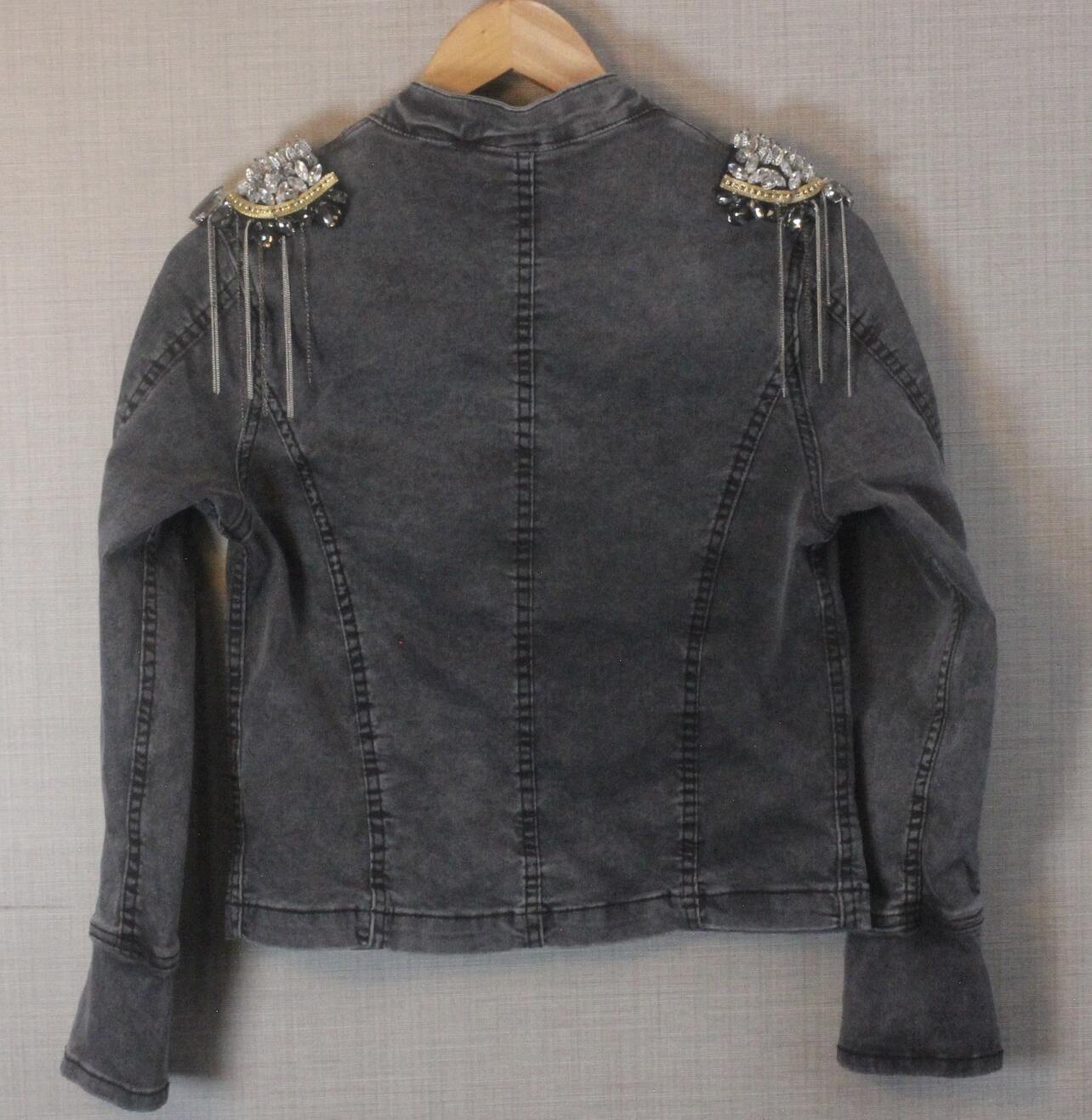 Grey denim Militar jacket - Image 3
