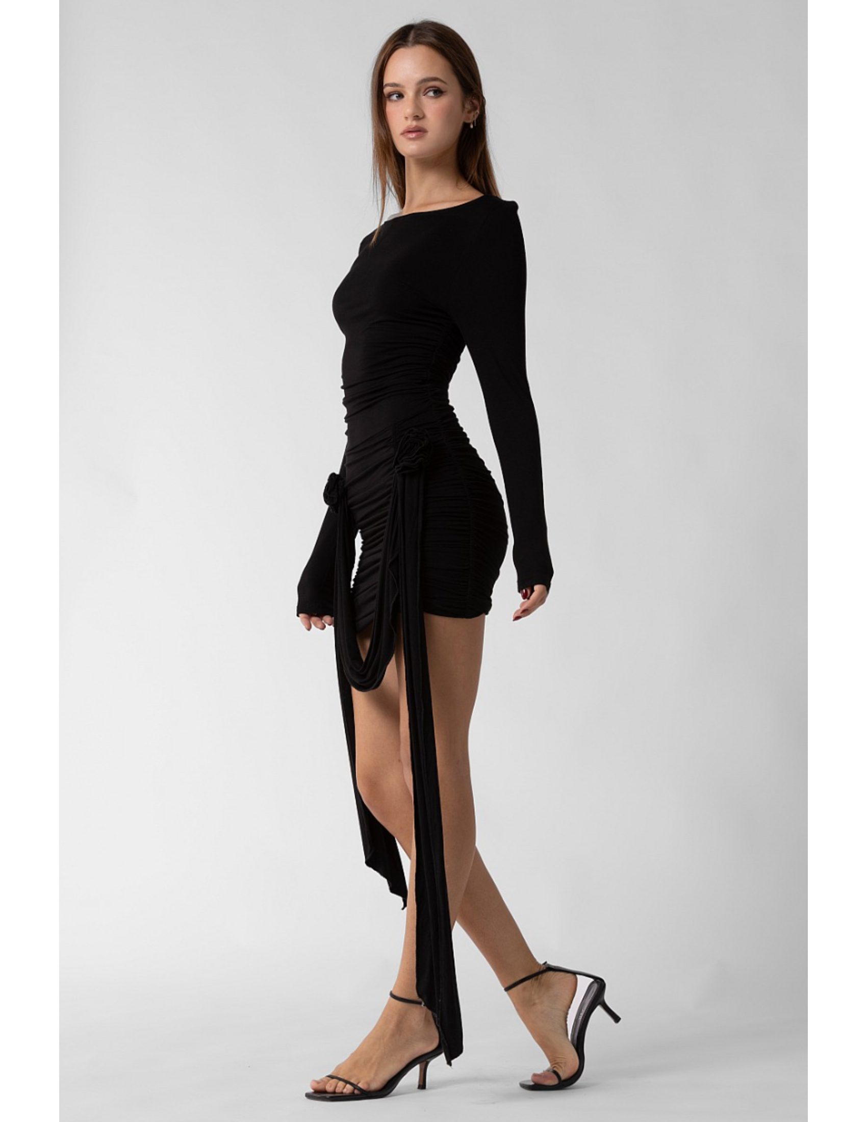Rosette Ruffle Mini Dress - Image 4