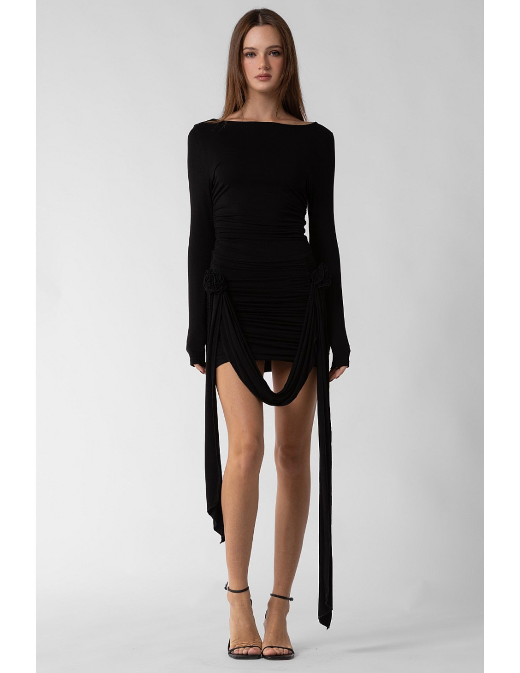 Rosette Ruffle Mini Dress - Image 3