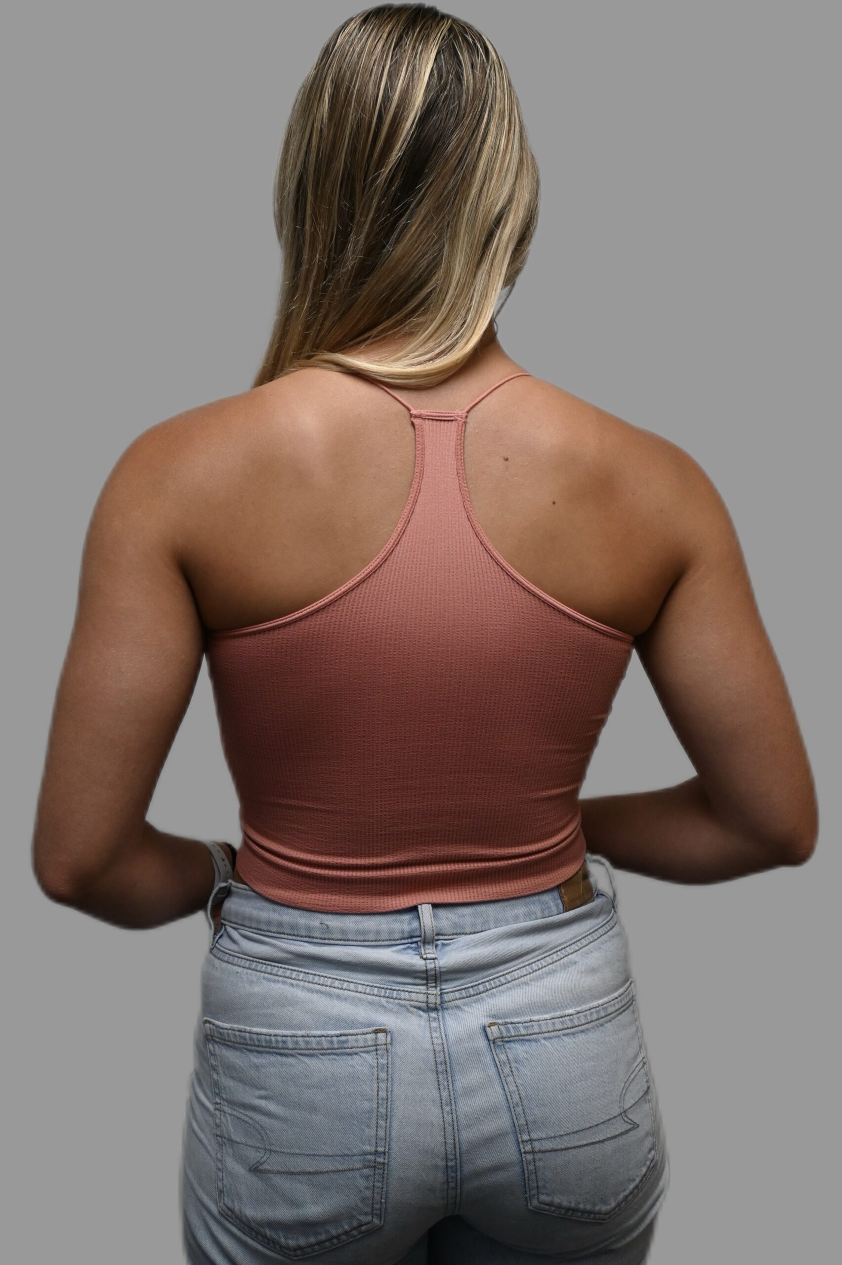 The Essential Ribbed Cami – Salmon - Image 2