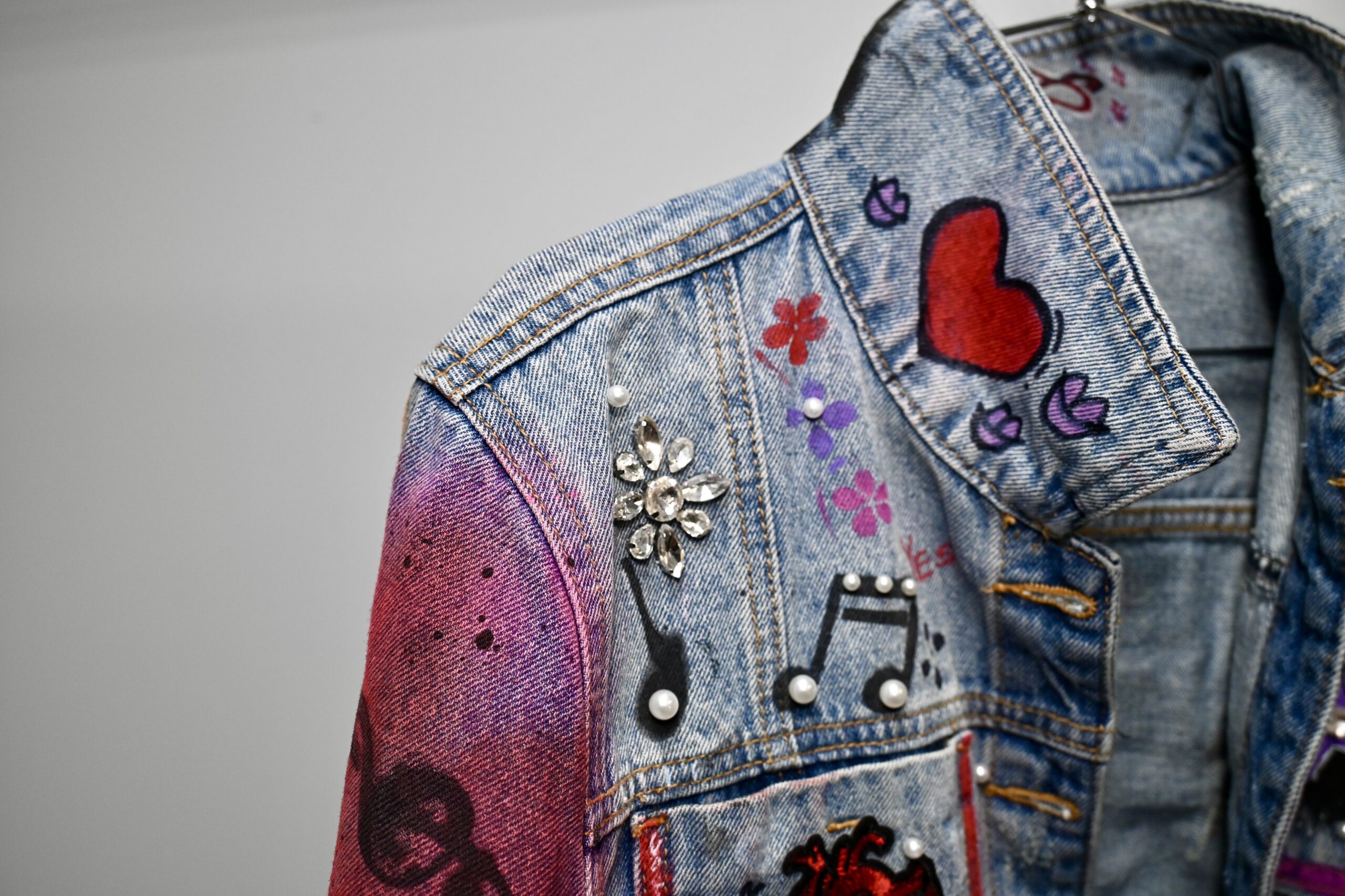 Rebel Bloom One-of-a-Kind Hand-Painted Denim Jacket - Image 6